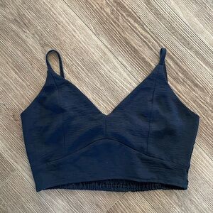 SHEIN Black V-Neck Cropped Bralette